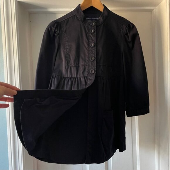 French Connection 3/4 Sleeve Button Up Smock Black Jacket Size 6 - Picture 2 of 14
